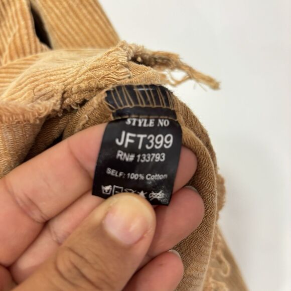 POL Small Boho Corduroy Jacket Brown Raw Hem Distressed Hippie Western Button - Picture 7 of 7